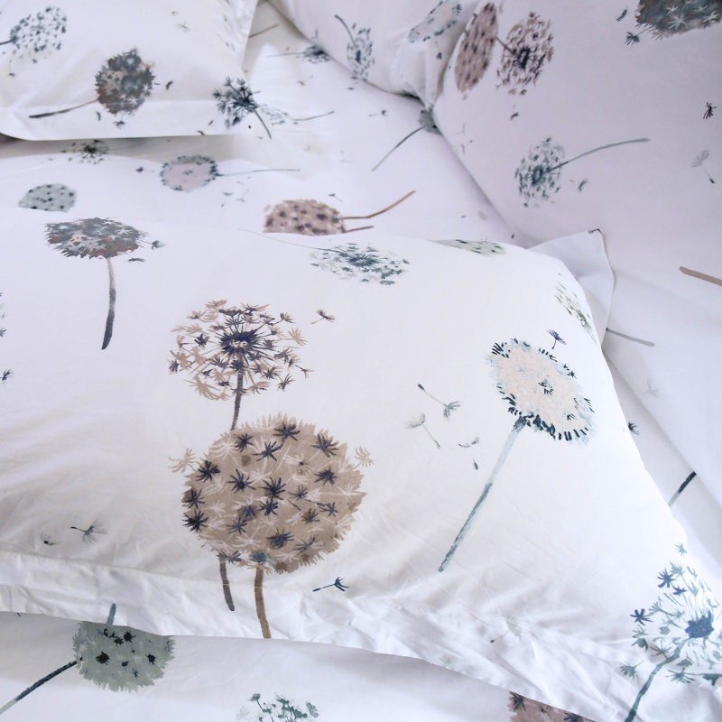Ensemble de housse de couette à motif de pissenlit 100% coton Southshore Fine Linens, Blanc