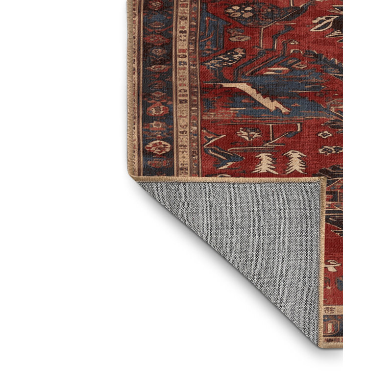 Tapis brun lavable à la machine, Rond 5 pi