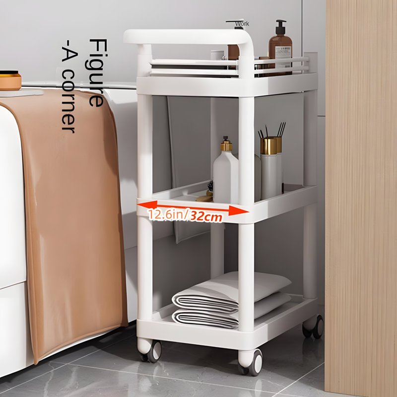 Chariot roulant à 3 niveaux pour la cuisine, la salle de bain, le salon et le bureau