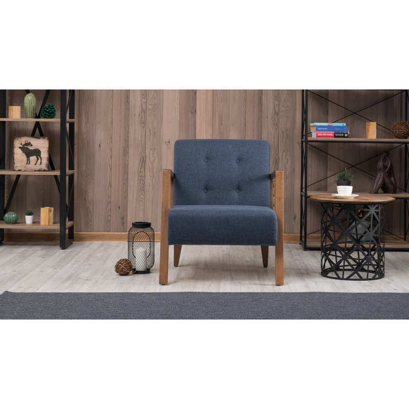 Fauteuil Sigel, 100 % polyester bleu marine