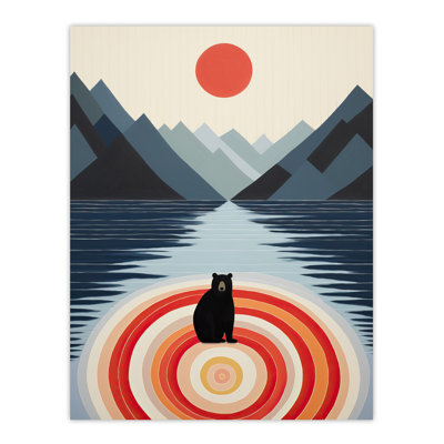 Wall Art Print Bear Lake Calm Kids Room Fun Living Room