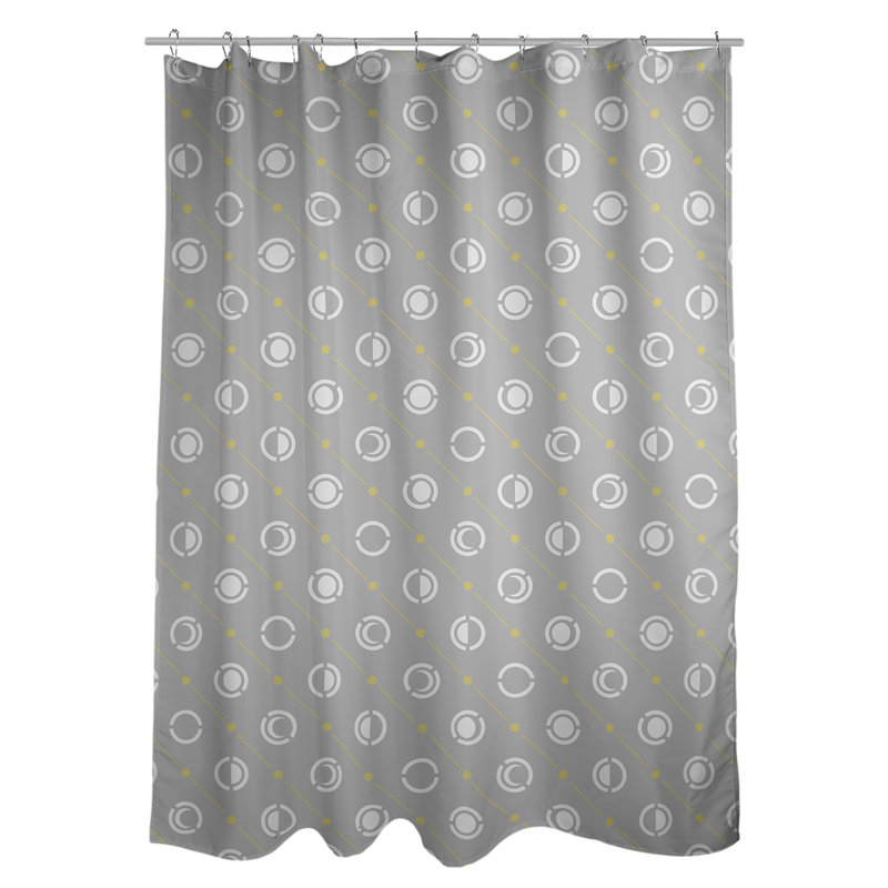 Rideau de douche à phases simples classic moon Noira Gothard, Décoration jaune / blanc