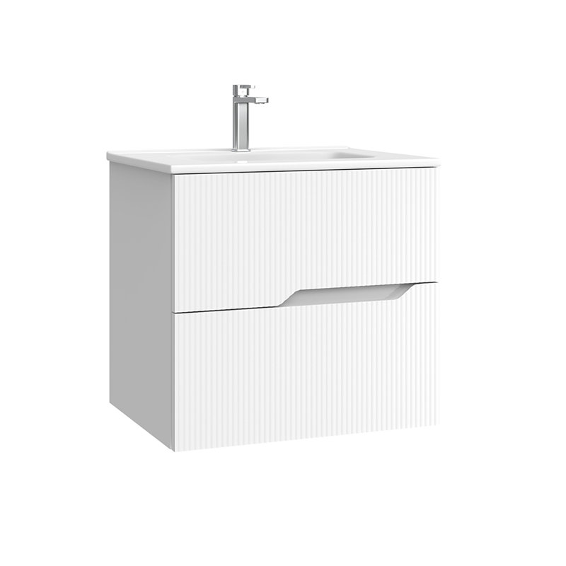 Meuble-lavabo mural blanc mat Tulipa C60, Blanc mat, 24"