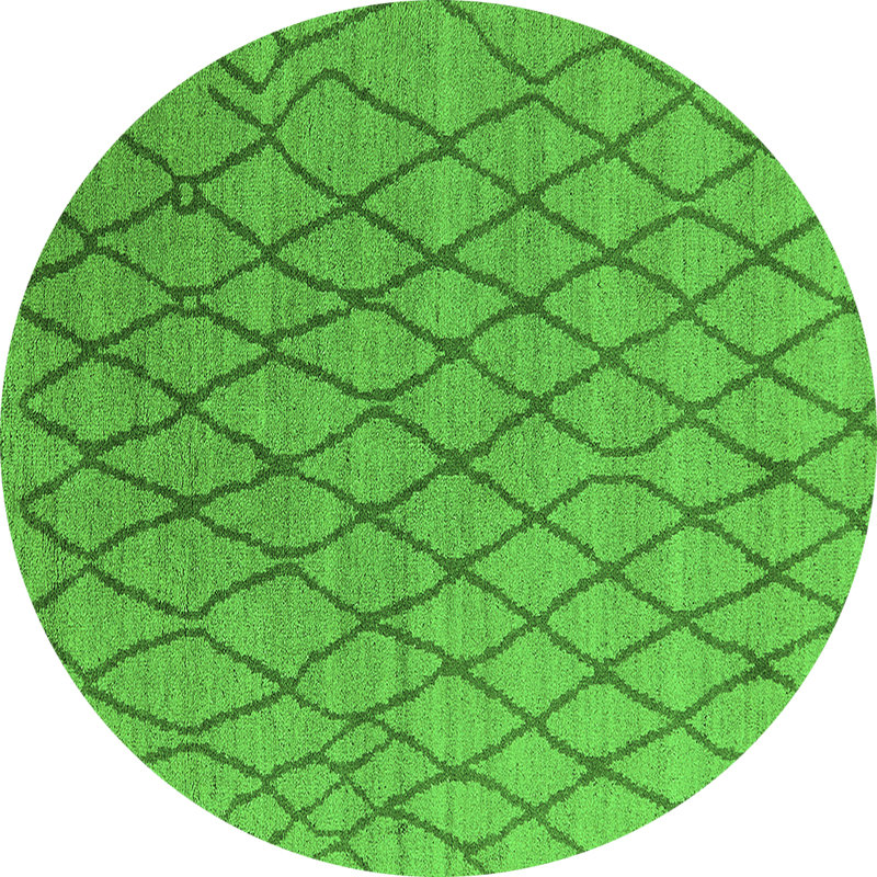 Washable Geometric Indoor Rug, Round 4'
