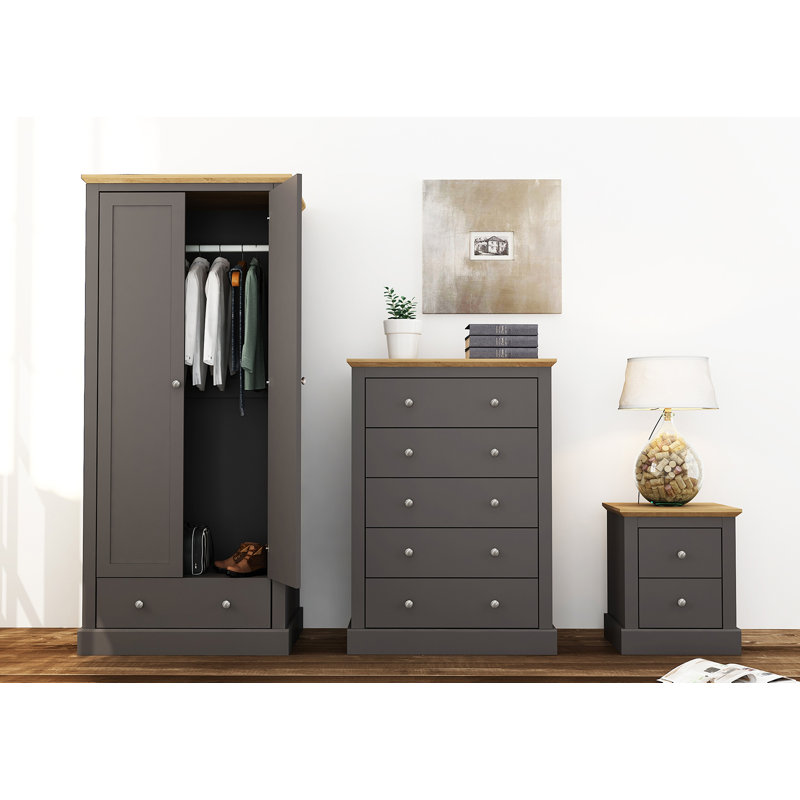 DEVON 5 DRAWER CHEST, Charcoal