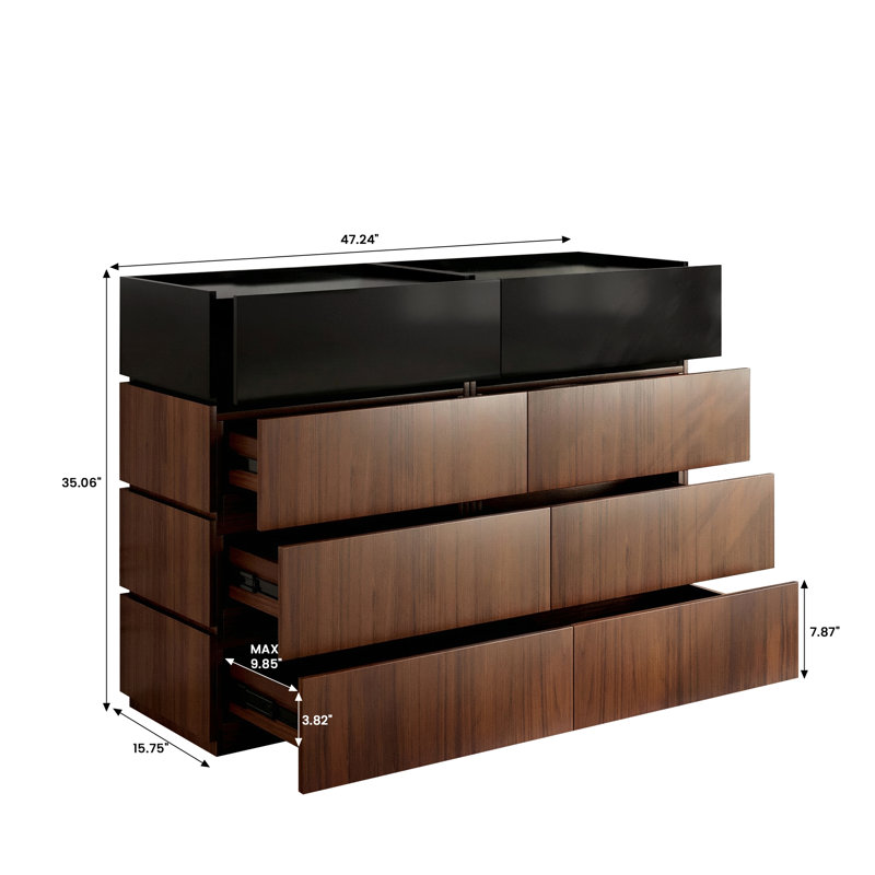 Armoire d'appoint Heckman, Noir / brun