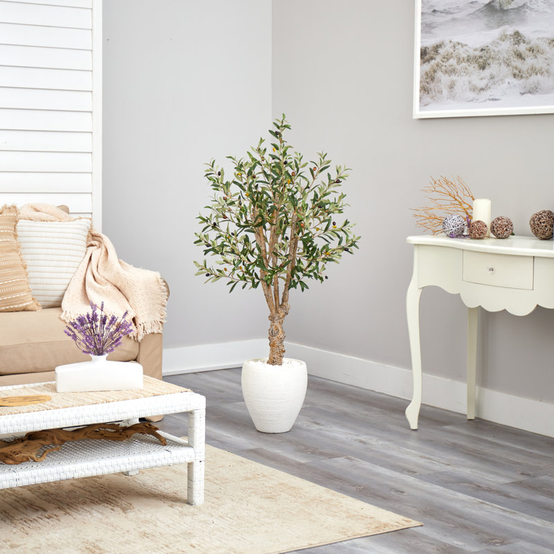 53'' Faux Olive Tree Tree in Clay Planter