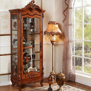 Vitrines en bois massif marron et verre