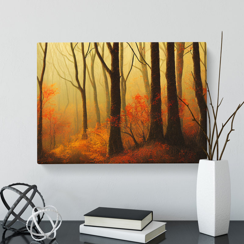 Uplifting Autumn Forest - Wrapped Canvas, 35cm H x 50cm W x 3cm D