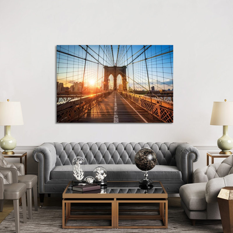 Brooklyn Bridge In New York City by Jan Becke - Wrapped Canvas Gallery-Wrapped Canvas Giclée, 152.5 cm H x 101.5 cm W