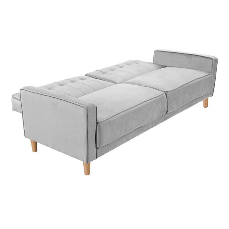 Oram 3 Seater Velvet Sofa Bed, Grey