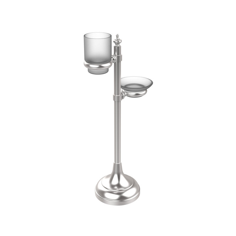 Porte-verres à anneaux multi-accessoires meuble-lavabo top, Chrome satiné