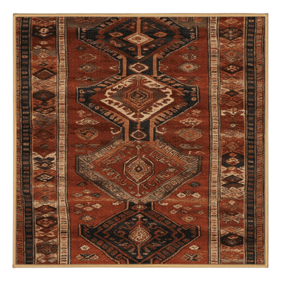 Machine Washable Turkish Brown Area Rug