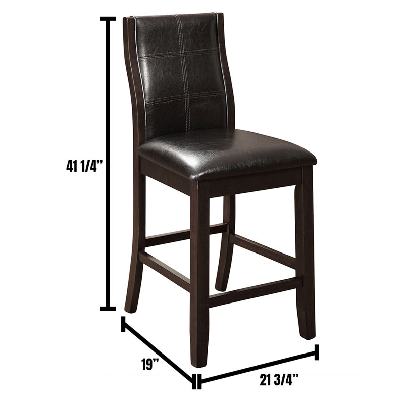 Myers Mathais Leather Upholstered Ladder Back Parsons Chair in Brown