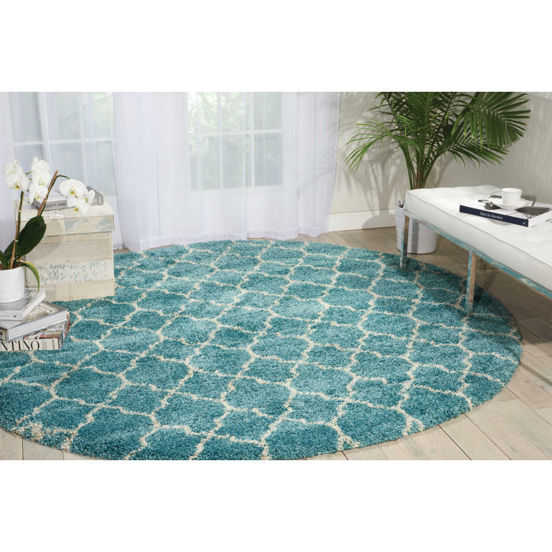 Bertrande Performance Geometric Indoor Rug, Round 7'10"