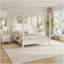 Queen Size Wooden Canopy Platform Bed with Headboard and Support Legs, Creamy White-1914590045