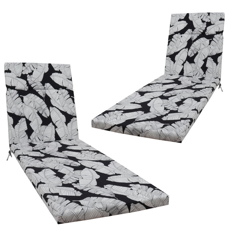 2 Pcs Pool Chair Cushions, 75" X 22.8" 2", , Comfortable Sponge Filling, Fixed Ties, Simple Maintenance, Multicolor Variations Chaise Lounge Cushions Pcs, 75"X22.8"X2", Water-Repellent Fabric, High