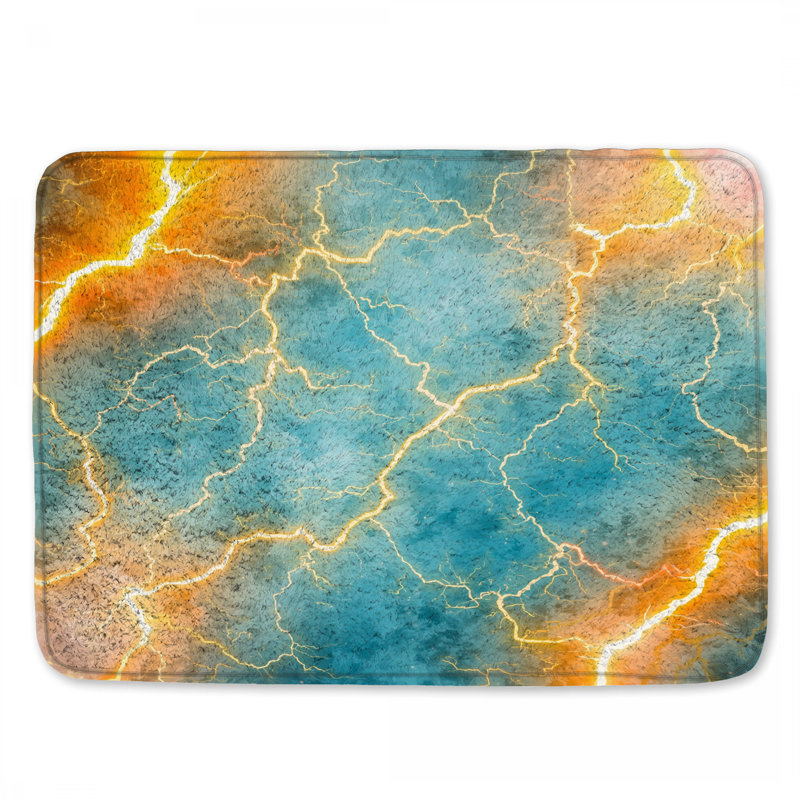 Electric Lightning Storm Bath Mat, 24in W x 17in L