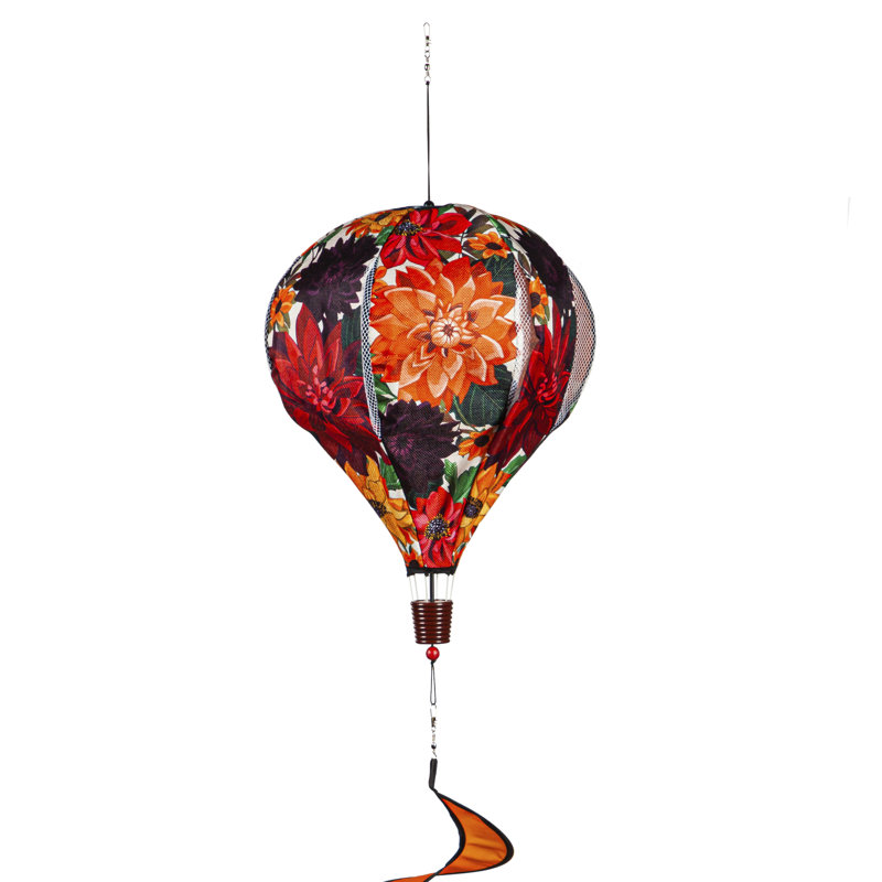 Fall Floral Burlap Balloon Wind Spinner