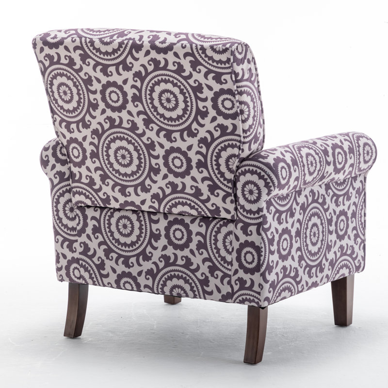 Fauteuil Hysnie, Imprimé à motif mauve 100% polyester