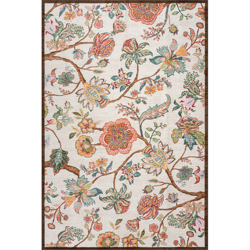  Tapis à motif floral et motif cachemire Charelle, Tapis de couloir 2 pi 6 po x 8 pi