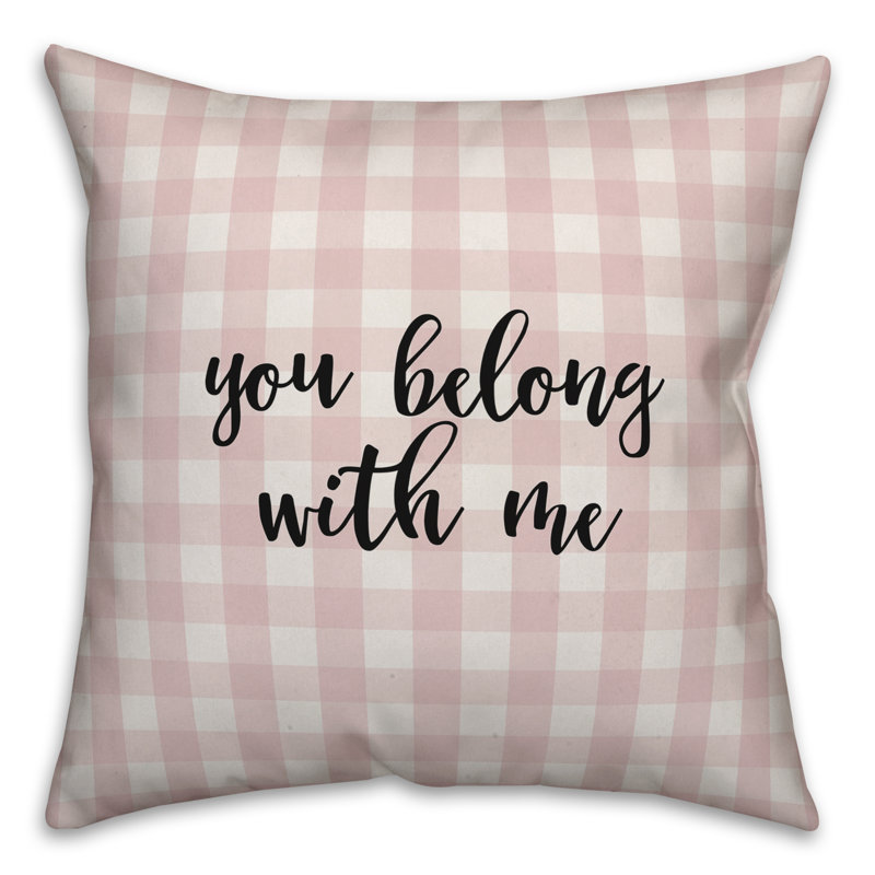  Coussin You Youong with Me, Coussin décoratif, Rose / Noir