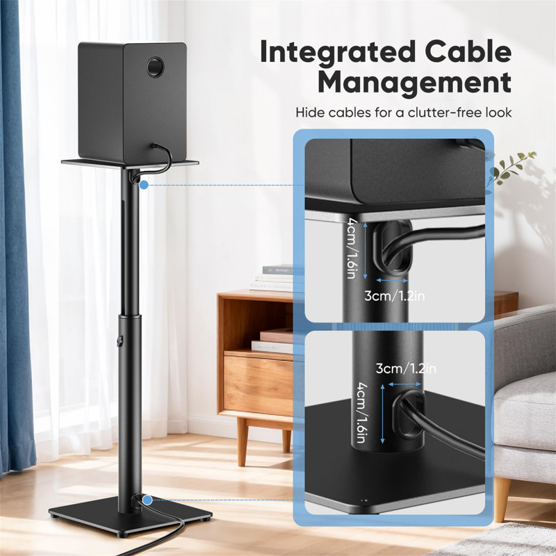 Speaker Stands, Height Adjustable Set Of 2