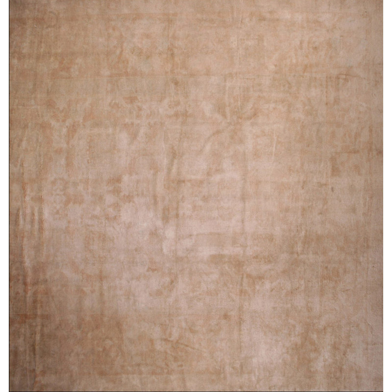 Tapis Oushak antique de couleur ivoire antique