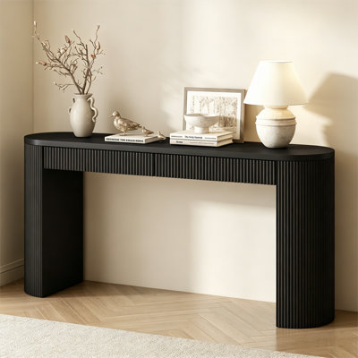58.3" Modern Console Table with Large Top and Dual Drawers