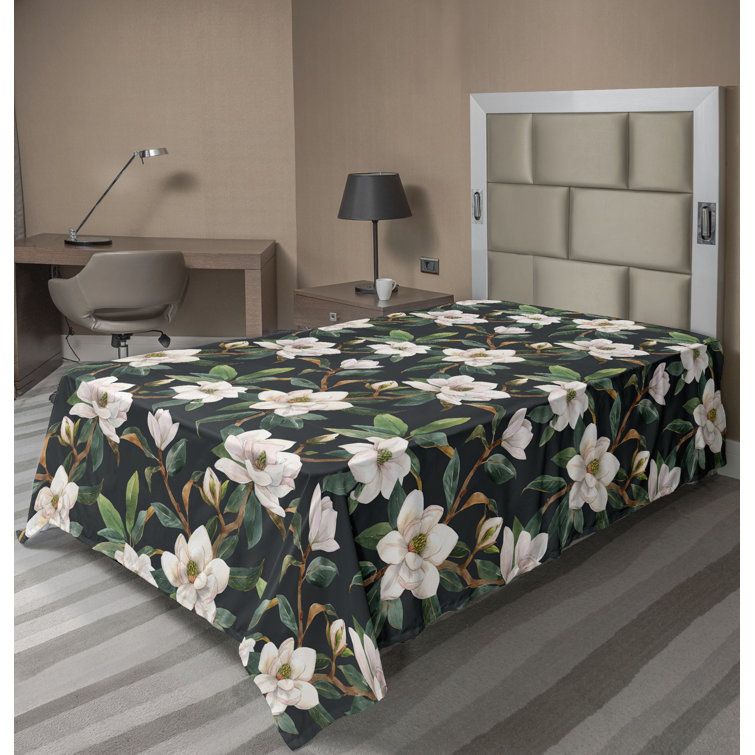 Drap plat à motif floral bohème Ambesonne