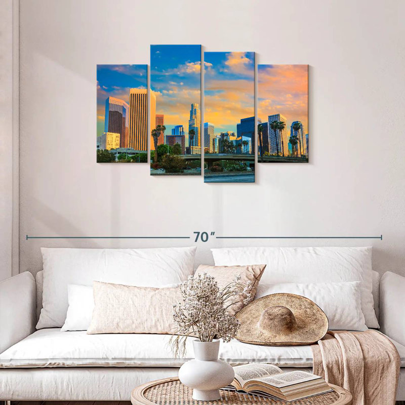 Dramatic los angeles skyline Sireci, H 27 po x l 43 po