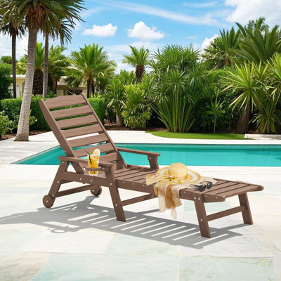 Chaise longue avec accoudoirs et roulettes Swann