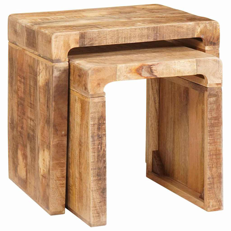 Solid Wood End Table, Light Natural