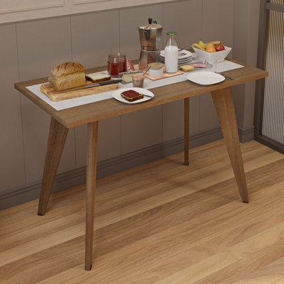 George Oliver Compact Dining Table with Wooden Surface – Breakfast Table for Kitchen & Dining Room - Rustic