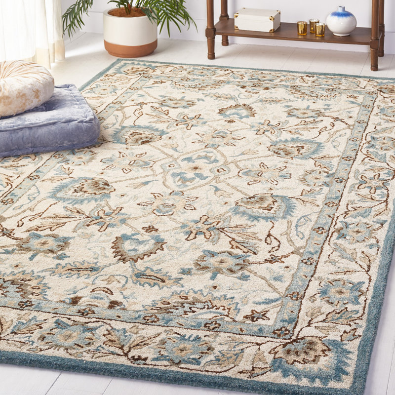 Tapis oriental en laine touffeté à la main Morriss, Rectangle de 5 pi x 8 pi