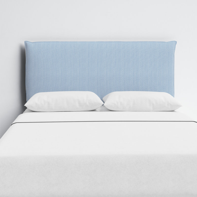 Tête de lit Bessinger, Très grand, Bleu rayé BCBG