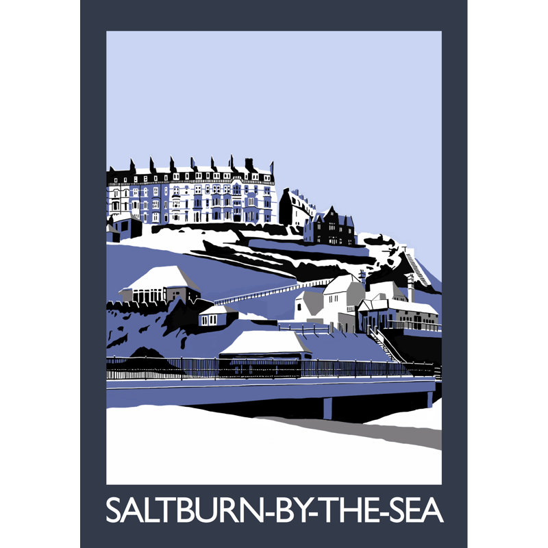 'Saltburn-by-the-Sea In Snow' by Richard O'Neil - Print, 40 cm H x 30 cm W x 1 cm D, No Frame