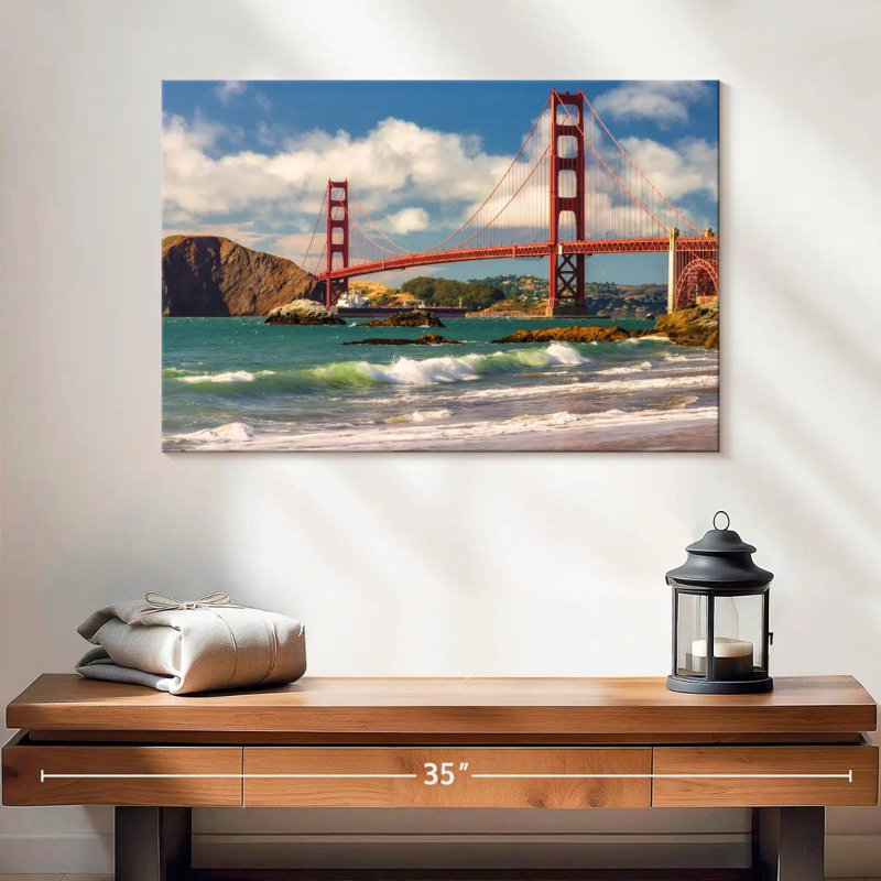 Lilie vagues au-dessous du pont Golden Gate, H 16 po x l 24 po