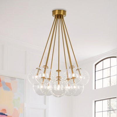 11 - Light Glass Globe Cluster Semi Flush Mount