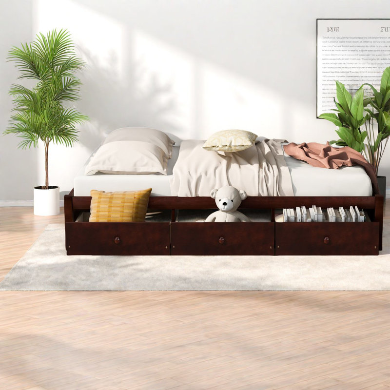 Sturdy Platform Storage Bed With Multiple Drawers For , Ideal For Space Utilization