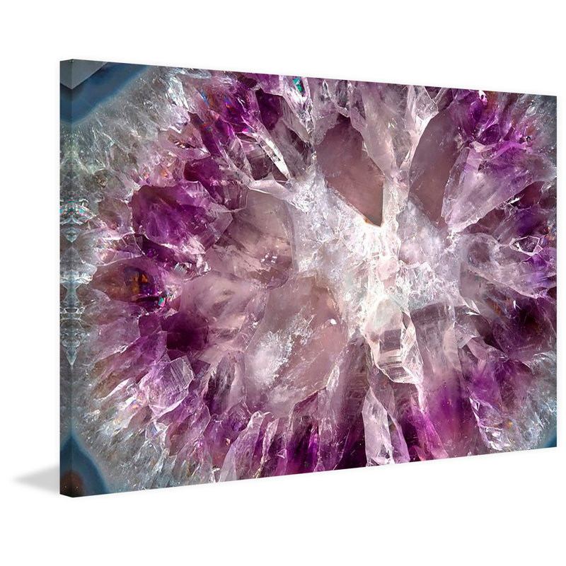 « cristalliseed améthyste », reproduction d’art sur toile tendue, H 30 po x l 45 po x P 1,5 po