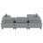Modern Gray Corduroy Sectional , 4, Solid Wood Structure And Fluffy Seat Back Cushions 4 Modular In Corduroy, Legs, Reversible