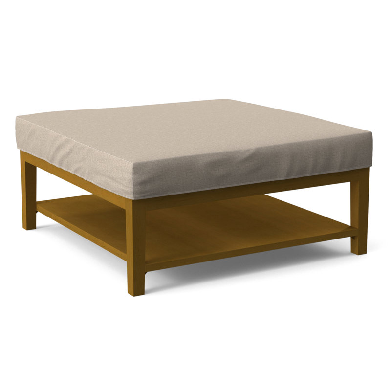 Hammond Square Ottoman, Eggshell Crypton Performance; 0884-93, Havana Finish