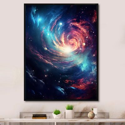 «Vibrant Space Galaxy», reproduction d'art flamant