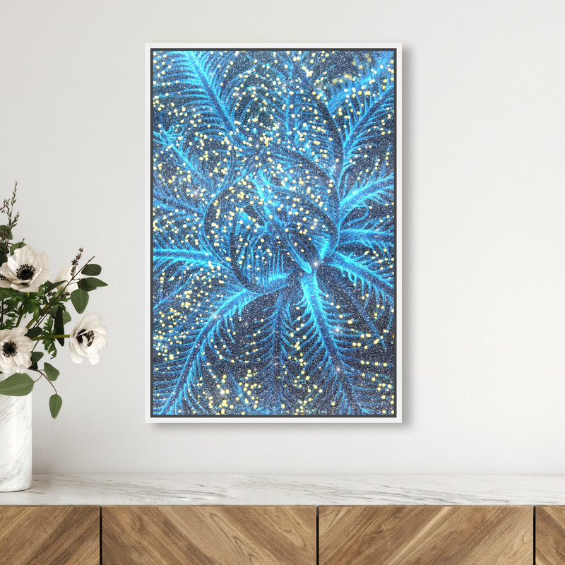 Neon Bloom Print by Oliver Gal, 16"H x 11"W, White Floater Frame