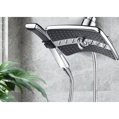 2.5 GPM High Pressur Two Spray Setting Shower Heads Combo,With Two Spray Settings Handheld Shower Head
