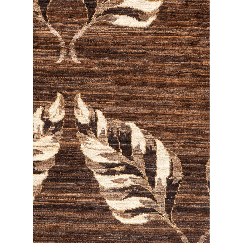 Tapis brun noué à la main de conception unique Gabbeh d'Igourdane