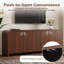 Meuble télé 65,74 po avec 4 portes et grand buffet pour téléviseur de 70 po ou moins avec tablettes réglables pour le salon-130795740