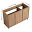 Meuble-lavabo autoportant de 122 cm (119 cm) avec 3 portes d'armoire à fermeture amortie, en contreplaqué (emballage démonté) - Lavabo non inclus