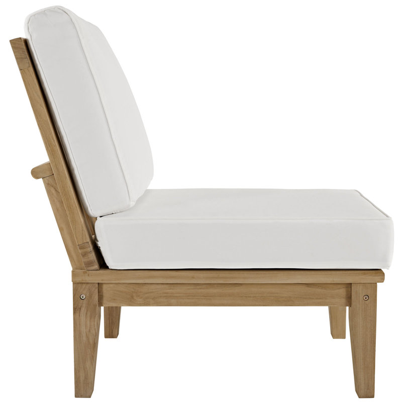Ensemble de conversation modulaire en teck avec coussins 10 pièces Marina, Blanc